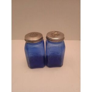 Vintage Glass Cobalt Blue Salt & Pepper Shakers
